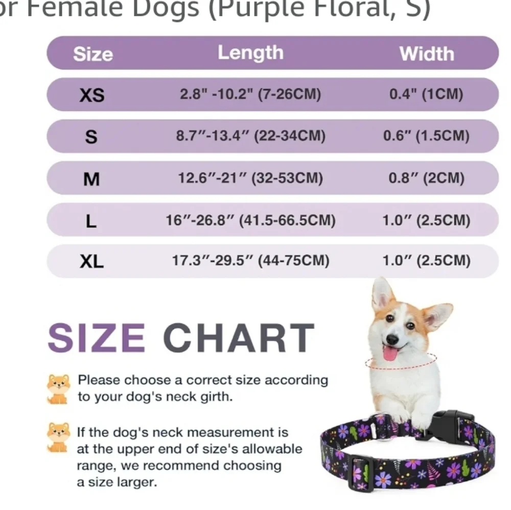 New with tags! Happy Pet Happy Family adjustable floral dog collar medium